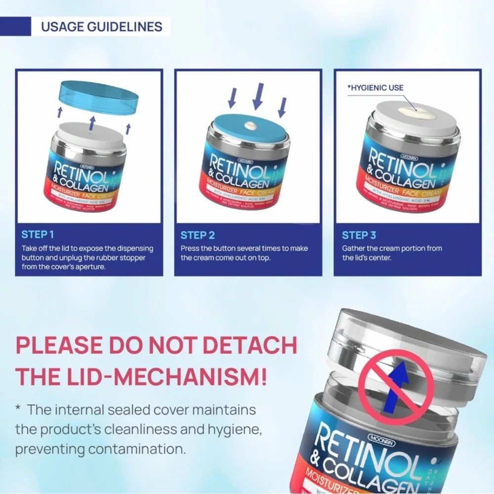 Moonrin Retinol & Collagen Moisturizer Cream with Hyaluronic Acid 1.8 Oz - Picture 5 of 6